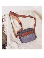 Canvas Mens Small Green Side Bag Canvas Messenger Bags Canvas Travel Courier Bag for Men - imessengerbags