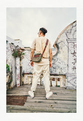Canvas Mens Small Green Side Bag Canvas Messenger Bags Canvas Travel Courier Bag for Men - imessengerbags