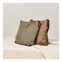 Cool Canvas Mens Womens Green Side Bag 12 inches Canvas Messenger Bags Courier Bag for Men Women - imessengerbags