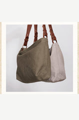 Cool Canvas Leather Mens Side Bag 14 inches Green Canvas Courier Bags Canvas Messenger Bag for Men - imessengerbags