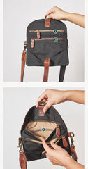 Cool Canvas Leather Mens Messenger Shoulder Bag Small Canvas Side Bag Courier Bags for Men - imessengerbags