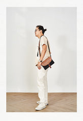 Cool Canvas Leather Mens Messenger Shoulder Bag Small Canvas Side Bag Courier Bags for Men - imessengerbags