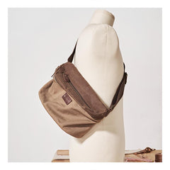 Cool Canvas Mens Messenger Bag Canvas Side Bag Chest Bag Saddle Canvas Courier Bag for Men - imessengerbags