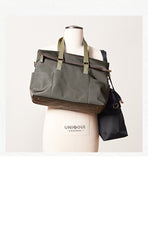 Cool Black Nylon Mens 15 inches Large Messenger Bag Briefcase Handbag Nylon Travel Green Shoulder Bag for Men - imessengerbags