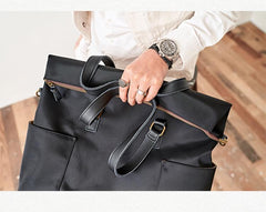 Cool Black Nylon Mens 15 inches Large Messenger Bag Briefcase Handbag Nylon Travel Green Shoulder Bag for Men - imessengerbags