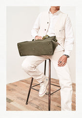 Cool Black Nylon Mens 15 inches Large Messenger Bag Briefcase Handbag Nylon Travel Green Shoulder Bag for Men - imessengerbags