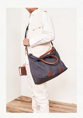 Cool Canvas Leather Mens Tote Bag 15'' Messenger Bags Handbag Canvas Tote Shoulder Bag for Men Women - imessengerbags