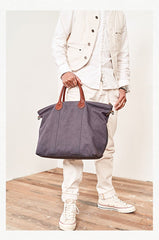Cool Canvas Leather Mens Tote Bag 15'' Messenger Bags Handbag Canvas Tote Shoulder Bag for Men Women - imessengerbags