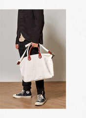Cool Canvas Leather Mens Tote Bag 15'' Messenger Bags Handbag Canvas Tote Shoulder Bag for Men Women - imessengerbags
