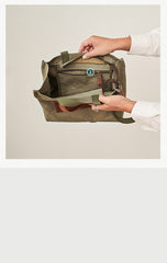 Vintage Canvas Leather Mens Tote Bag Green Tote Handbag Canvas Shoulder Tote for Men Women - imessengerbags