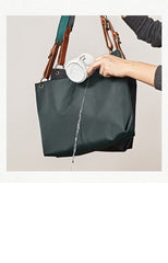 Fashion Nylon Mens Womens Black Tote Shoulder Bag Messenger Bag Messenger Tote Bag for Men Women - imessengerbags