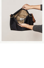 Fashion Nylon Mens Womens Black Tote Shoulder Bag Messenger Bag Messenger Tote Bag for Men Women - imessengerbags