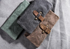 Canvas Leather Long Wallets for men Bifold Vintage Men Long Wallet - imessengerbags