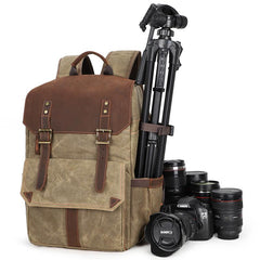CANVAS WATERPROOF MENS CANON CAMERA BACKPACK LARGE NIKON CAMERA BAG DSLR CAMERA BAG FOR MEN - imessengerbags
