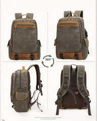 CANVAS WATERPROOF 15‘’ MENS LARGE NIKON CAMERA BACKPACK CANON CAMERA BAG DSLR CAMERA BAG FOR MEN - imessengerbags
