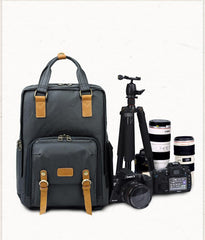 CANVAS WATERPROOF MENS 15'' CANON CAMERA BACKPACK LARGE NIKON CAMERA BAG DSLR CAMERA BAG FOR MEN - imessengerbags