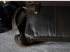 Cool Leather Mens 8‘’ Red Brown Small Side Bag Small Messenger Bag Shoulder Bag For Men - imessengerbags