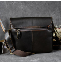 Cool Leather Mens 8‘’ Red Brown Small Side Bag Small Messenger Bag Shoulder Bag For Men - imessengerbags