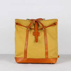Canvas Leather Mens Backpack Travel Backpacks Laptop Backpack for men - imessengerbags
