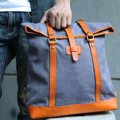 Canvas Leather Mens Backpack Travel Backpacks Laptop Backpack for men - imessengerbags