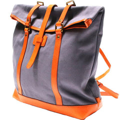 Canvas Leather Mens Backpack Travel Backpacks Laptop Backpack for men - imessengerbags