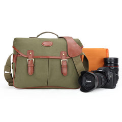 Green Washed CANVAS MENSCANON CAMERA Side Bag NIKON CAMERA Shoulder BAG DSLR CAMERA Messenger BAG FOR MEN