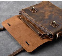 Leather Mens Brown Briefcase 13'' Laptop Bag Messenger Bag Shoulder Bag For Men - imessengerbags