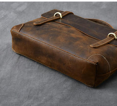 Leather Mens Brown Briefcase 13'' Laptop Bag Messenger Bag Shoulder Bag For Men - imessengerbags