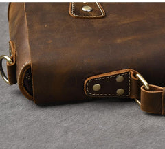 Leather Mens Brown Briefcase 14'' Laptop Bag Messenger Bag Shoulder Bag For Men - imessengerbags