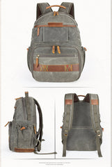 GREEN LARGE CANVAS WATERPROOF MENS CANON CAMERA BACKPACK NIKON CAMERA BAG DSLR CAMERA BAG FOR MEN - imessengerbags