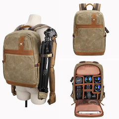 Canvas Waterproof Mens Large Nikon Camera Backpack Canon Camera Bag Dslr Camera Bag for Men - imessengerbags