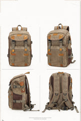 Brown CANVAS WATERPROOF MENS 15'' CANON CAMERA BACKPACK LARGE NIKON CAMERA BAG DSLR CAMERA BAG FOR MEN - imessengerbags