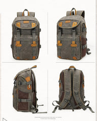 Brown CANVAS WATERPROOF MENS 15'' CANON CAMERA BACKPACK LARGE NIKON CAMERA BAG DSLR CAMERA BAG FOR MEN - imessengerbags