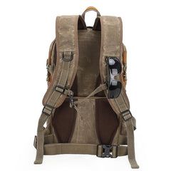 Brown CANVAS WATERPROOF MENS 15'' CANON CAMERA BACKPACK LARGE NIKON CAMERA BAG DSLR CAMERA BAG FOR MEN - imessengerbags