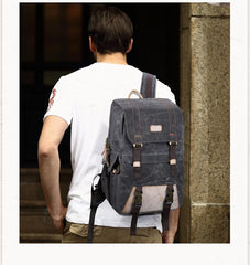 Green CANVAS WATERPROOF MENS 15'' CANON CAMERA BACKPACK LARGE NIKON CAMERA BAG DSLR CAMERA BAG FOR MEN - imessengerbags