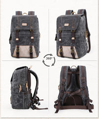 Green CANVAS WATERPROOF MENS 15'' CANON CAMERA BACKPACK LARGE NIKON CAMERA BAG DSLR CAMERA BAG FOR MEN - imessengerbags