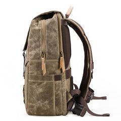 Green CANVAS WATERPROOF MENS 15'' CANON CAMERA BACKPACK LARGE NIKON CAMERA BAG DSLR CAMERA BAG FOR MEN - imessengerbags