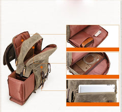 Green CANVAS WATERPROOF MENS 15'' CANON CAMERA BACKPACK LARGE NIKON CAMERA BAG DSLR CAMERA BAG FOR MEN - imessengerbags