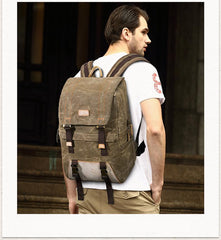 Green CANVAS WATERPROOF MENS 15'' CANON CAMERA BACKPACK LARGE NIKON CAMERA BAG DSLR CAMERA BAG FOR MEN - imessengerbags