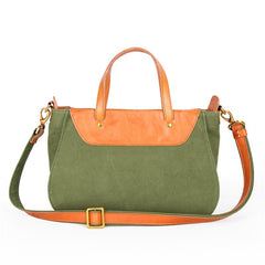 Canvas Leather Womens Handbag Messenger Bag Side Bag for Women - imessengerbags