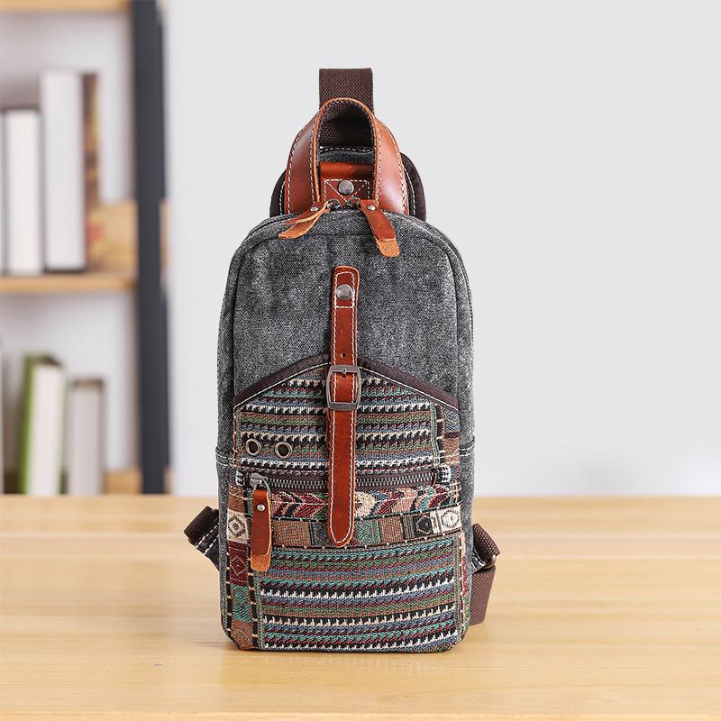 Amazon.com | Celvetch Sling Backpack - Sling Bag for Men Canvas Mens Sling  Bags Large Crossbody Backpack Shoulder Bag for Work Hiking Travel - Black |  Casual Daypacks