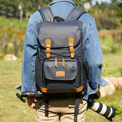 Blue LARGE CANVAS WATERPROOF MENS DSLR CAMERA BAG CANON CAMERA BACKPACK NIKON CAMERA BAG FOR Women - imessengerbags