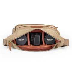GREEN Waxed CANVAS 13'' MENSCANON Waterproof CAMERA SIDE BAG NIKON CAMERA SHOULDER BAG DSLR CAMERA MESSENGER BAG FOR MEN - imessengerbags