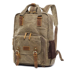 Green LARGE CANVAS WATERPROOF 15'' MENS DSLR CAMERA BAG CANON CAMERA BACKPACK NIKON CAMERA BAG FOR Women - imessengerbags