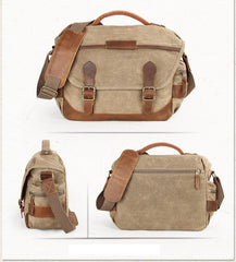 GREEN Waterproof CANVAS 14'' MENSCANON CAMERA SIDE BAG NIKON CAMERA SHOULDER BAG DSLR CAMERA MESSENGER BAG FOR MEN - imessengerbags