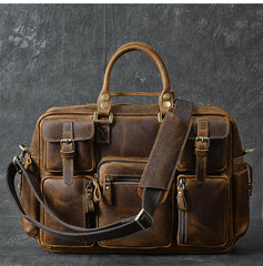 Canvas Leather Mens Womens Dark Coffee Travel Side Bag Messenger Bag Large Shoulder Bag For Men - imessengerbags
