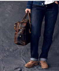Canvas Leather Mens Womens Dark Coffee Travel Side Bag Messenger Bag Large Shoulder Bag For Men - imessengerbags