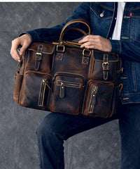 Canvas Leather Mens Womens Dark Coffee Travel Side Bag Messenger Bag Large Shoulder Bag For Men - imessengerbags