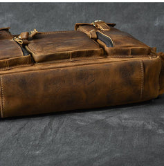 Canvas Leather Mens Womens Dark Coffee Travel Side Bag Messenger Bag Large Shoulder Bag For Men - imessengerbags