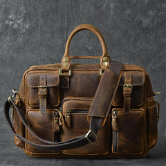 Canvas Leather Mens Womens Dark Coffee Travel Side Bag Messenger Bag Large Shoulder Bag For Men - imessengerbags